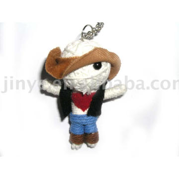 Presente da promoção Handmade Cowboy String Voodoo Doll Keychain